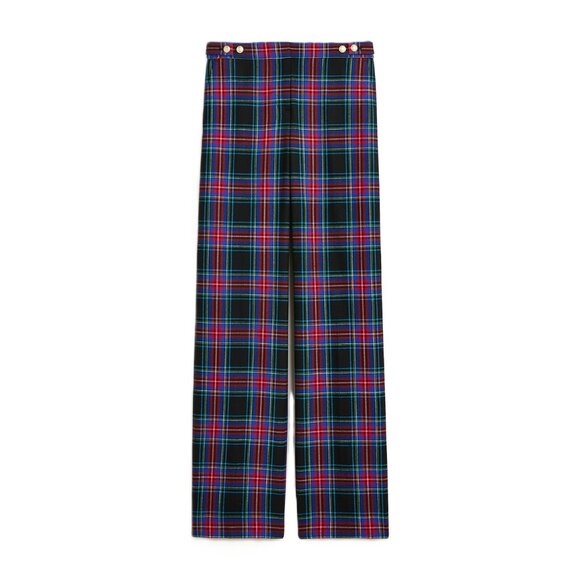 NWT-0-J.Crew Full-length Sydney wide-leg pant in Stewart tartan wool blend